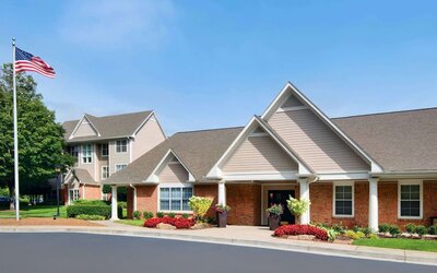 Exterior of Sonesta ES Suites Atlanta Alpharetta North Point Mall.