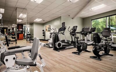 Fully equipped fitness center at Sonesta Nashville Airport.