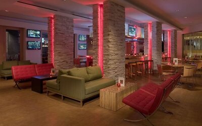 Hotel lounge at Hyatt Regency New Brunswick.