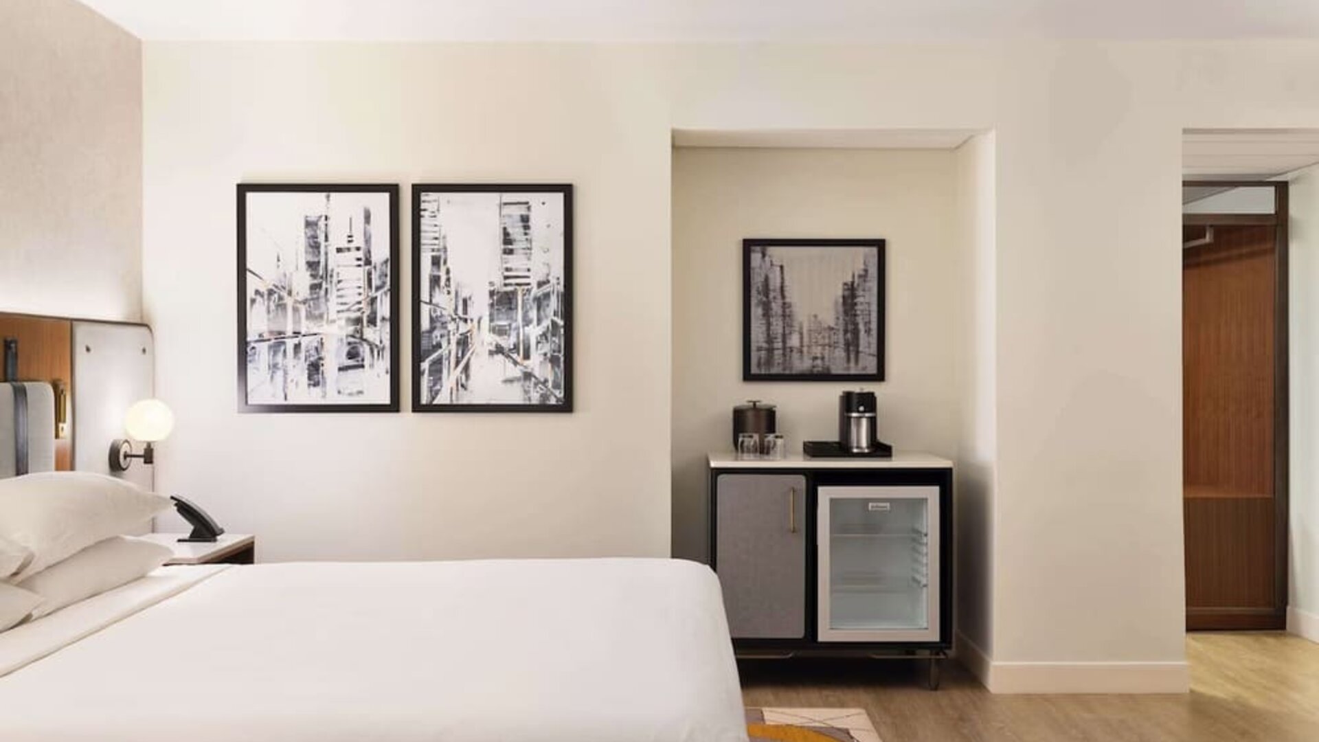 King bed at Hyatt Regency New Brunswick.