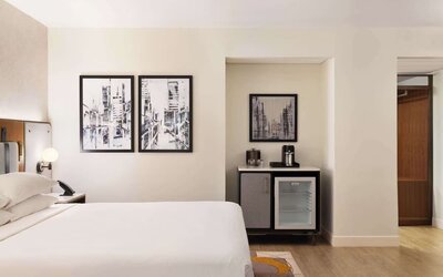 King bed at Hyatt Regency New Brunswick.