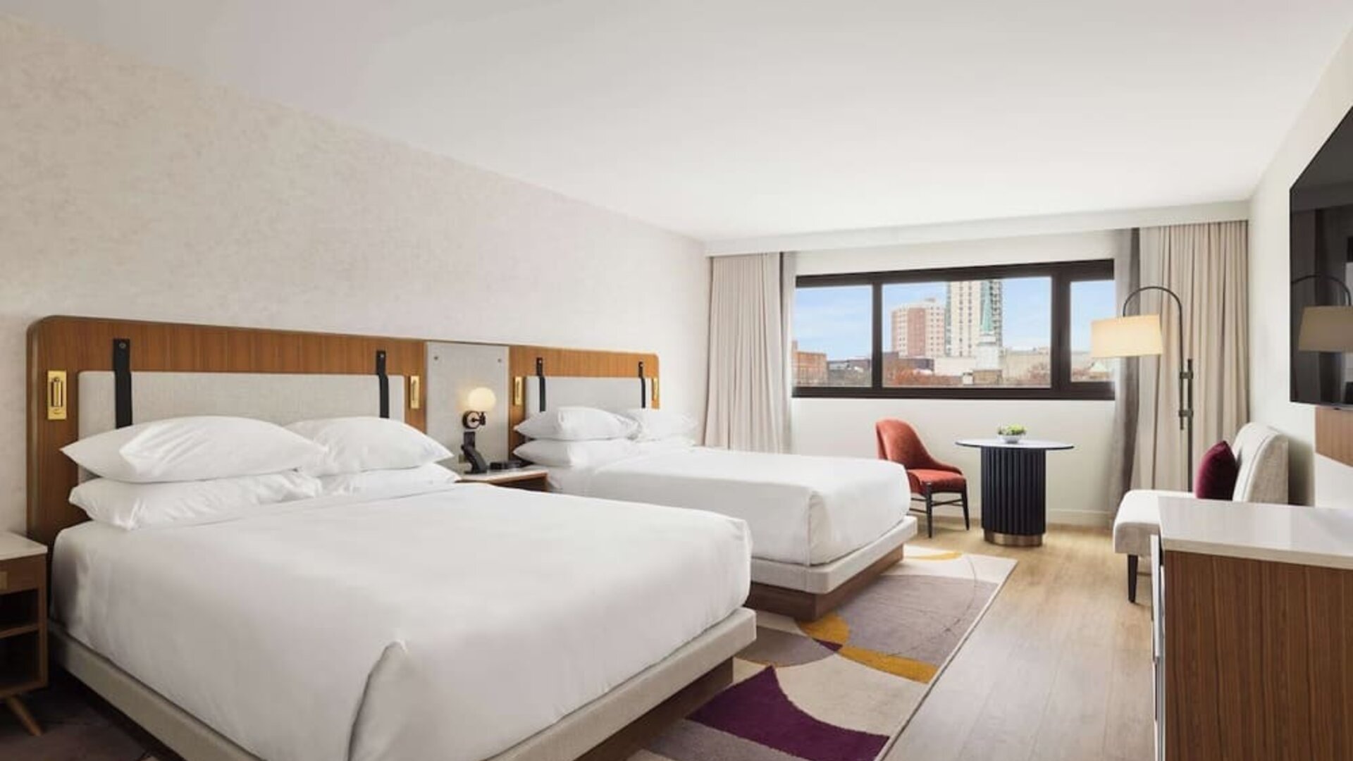 Queen beds at Hyatt Regency New Brunswick.