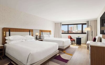 Queen beds at Hyatt Regency New Brunswick.