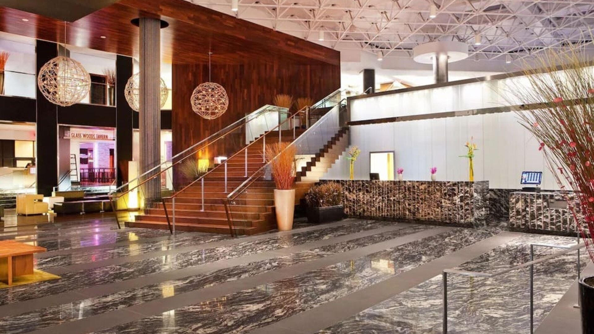 Lobby entrance at Hyatt Regency New Brunswick.