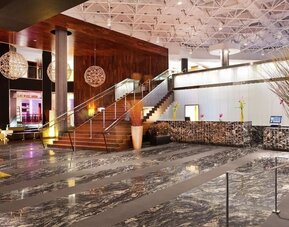 Lobby entrance at Hyatt Regency New Brunswick.