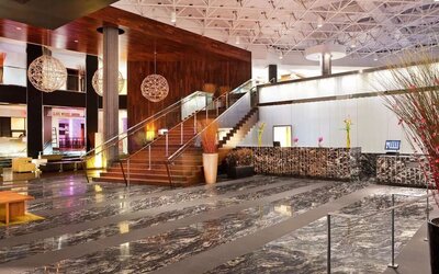 Lobby entrance at Hyatt Regency New Brunswick.