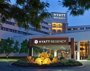 Hotel exterior at Hyatt Regency New Brunswick.