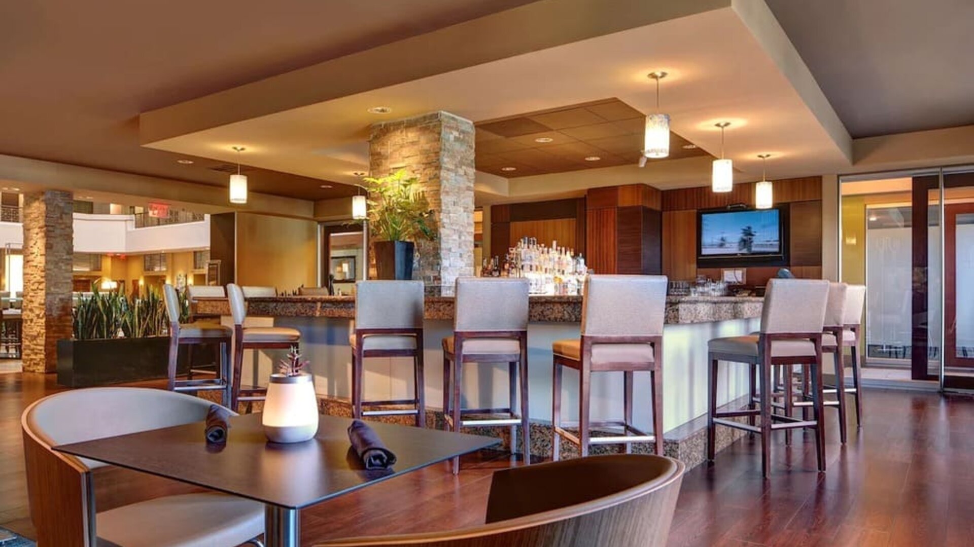 Hotel bar at Embassy Suites By Hilton San Diego-La Jolla.