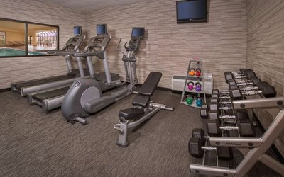 Well equipped fitness center at Sonesta Select Columbia.
