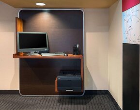Business center with computer and printer at Sonesta Simply Suites Seattle Renton.