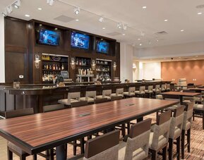 Hotel bar perfect for coworking at DoubleTree By Hilton Grand Rapids Airport.