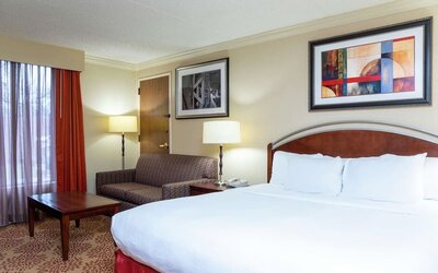 Day use room with sofa at DoubleTree By Hilton Grand Rapids Airport.