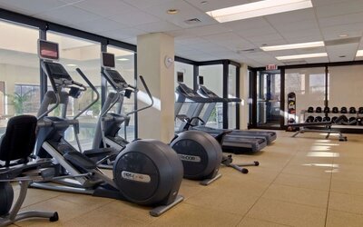Fitness center at DoubleTree By Hilton Lisle-Naperville.