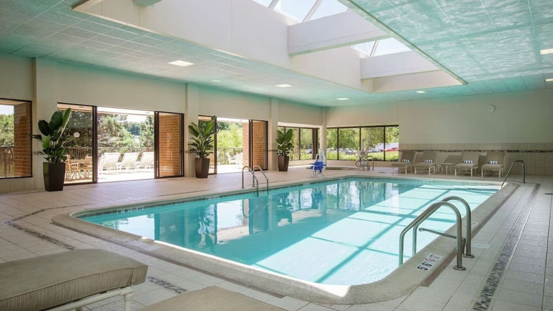 Relaxing indoor pool at DoubleTree By Hilton Lisle-Naperville.