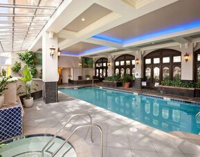 Refreshing indoor pool at Embassy Suites By Hilton San Francisco Airport Waterfront.