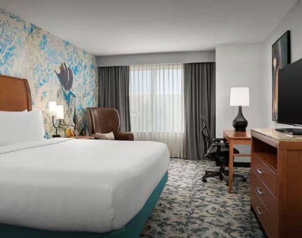 Day use room with work desk at Hilton Garden Inn Fort Worth Medical Center.