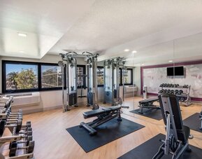 Fully equipped fitness center at Sonesta Los Angeles Airport LAX.