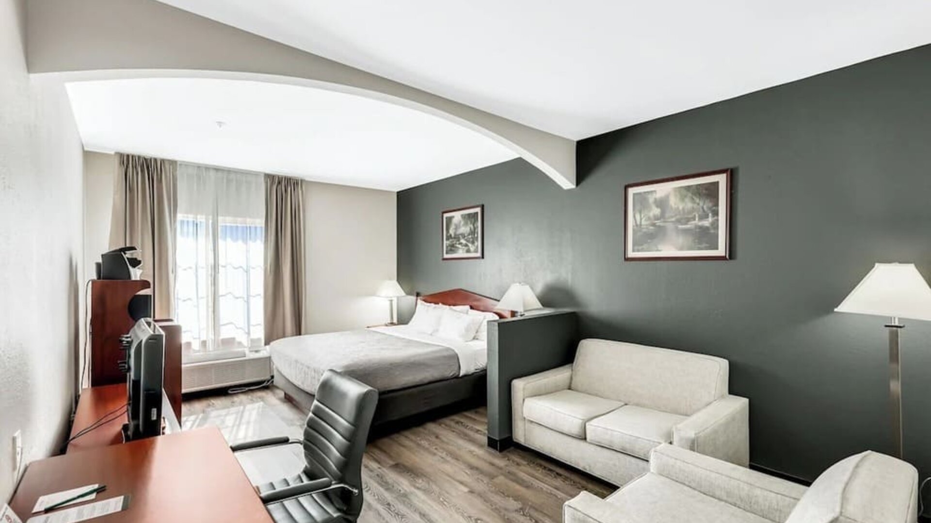 Spacious king suite at Quality Inn & Suites Liberty Lake - Spokane Valley.