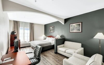 Spacious king suite at Quality Inn & Suites Liberty Lake - Spokane Valley.