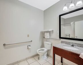 Guest bathroom at Quality Inn & Suites Liberty Lake - Spokane Valley.
