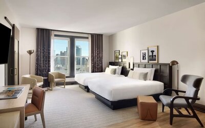 Day use twin room with work desk at The Clift Royal Sonesta.