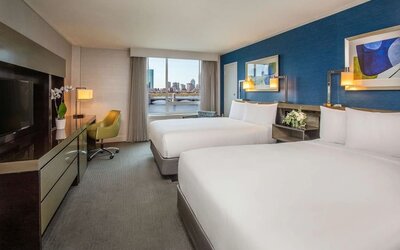 Bright and spacious day use twin room at Royal Sonesta Boston.