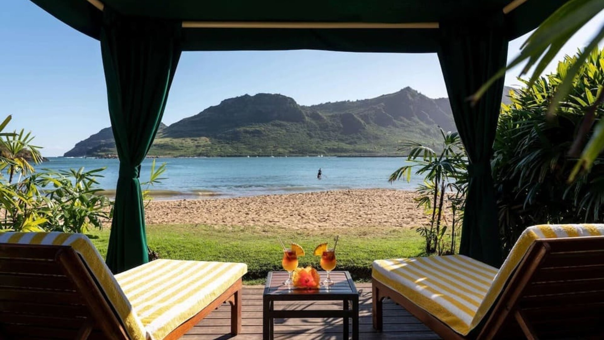 Lounge area near the beach at Royal Sonesta Kaua'i Resort Lihue.
