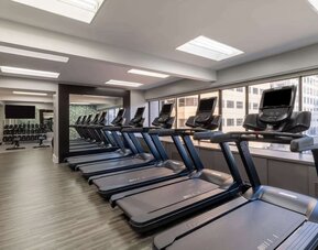Fitness center at Hilton San Francisco Financial District.