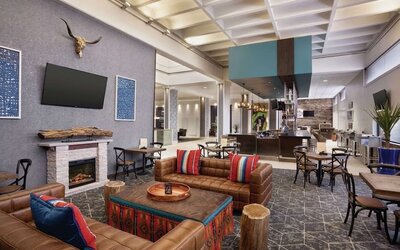 Lobby and coworking lounge at DoubleTree By Hilton Albuquerque.