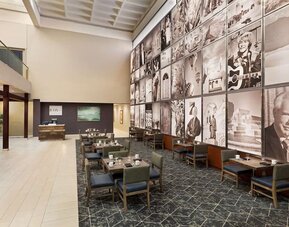 Breakfast area perfect for coworking at DoubleTree By Hilton Albuquerque.