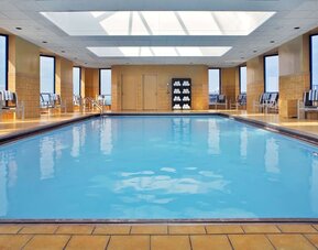 Refreshing indoor pool at Hilton Rosemont/Chicago O'Hare.