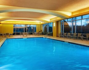 Refreshing indoor pool at Embassy Suites By Hilton Hampton Convention Center.