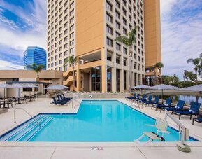 Refreshing outdoor pool at Hotel Fera Anaheim, A DoubleTree By Hilton.