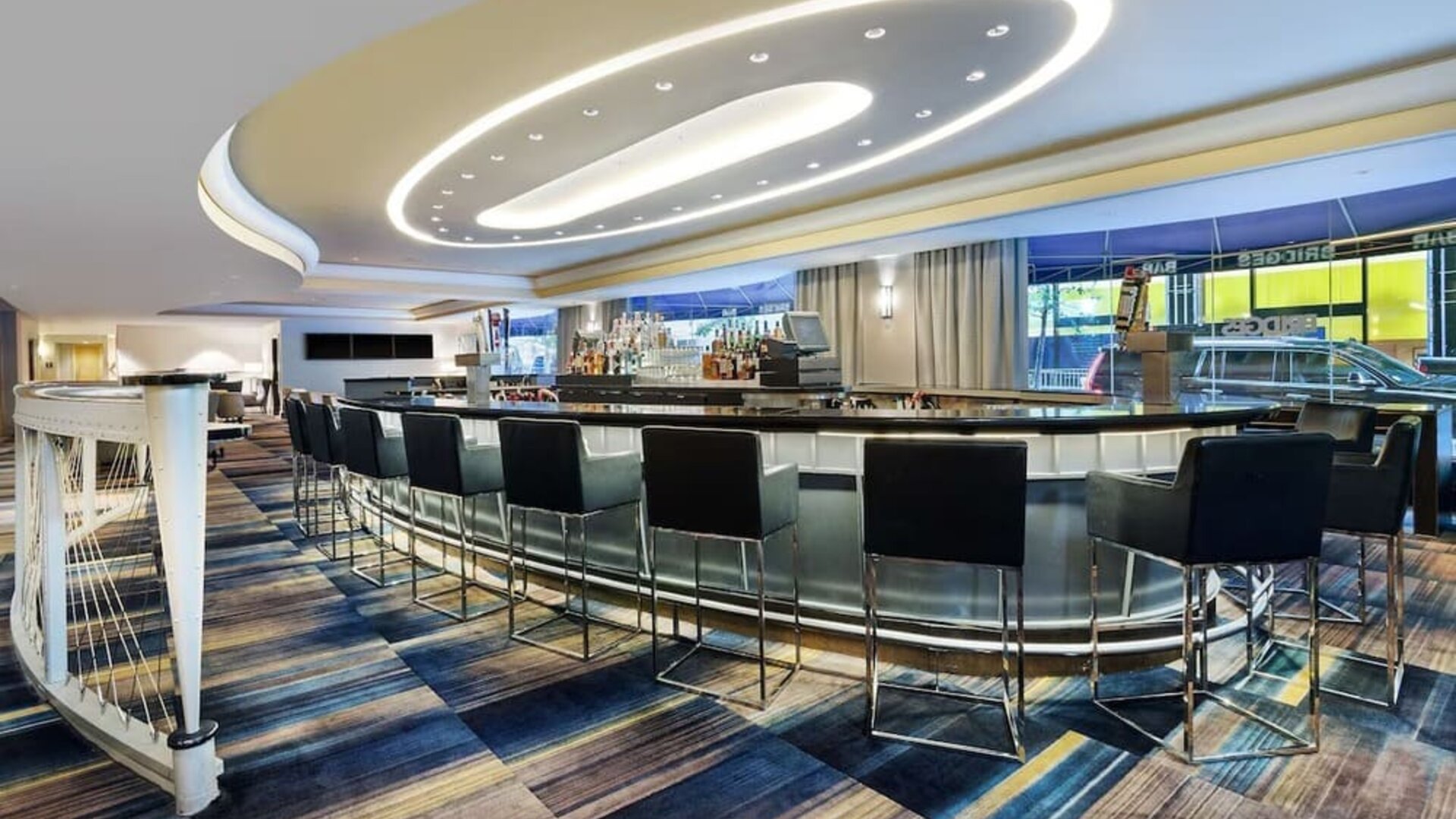 Hotel bar at New York Hilton Midtown.