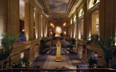 Majestic lobby of Hilton Chicago.