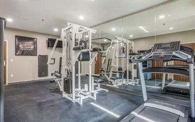 Fitness center at The Leo Collection, An Ascend Collection Hotel.
