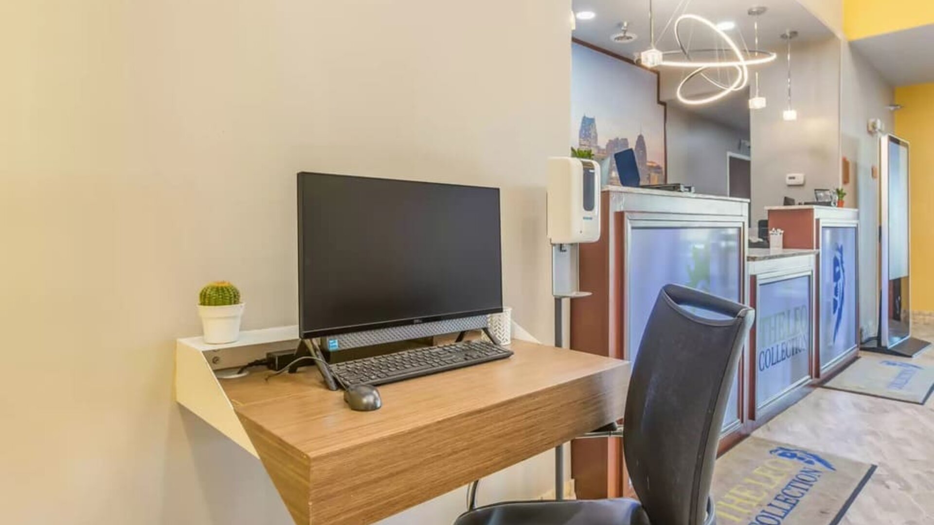 Business center at The Leo Collection, An Ascend Collection Hotel.