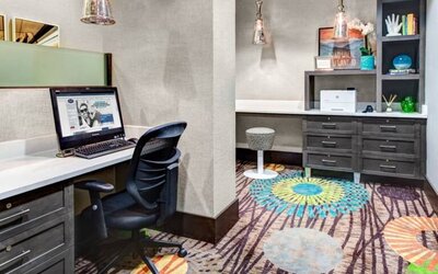 Business center at Hampton Inn & Suites By Hilton Atlanta Perimeter Dunwoody.