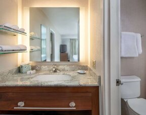 Private guest bathroom with free toiletries at Sonesta ES Suites Baltimore BWI Airport