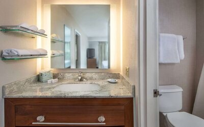 Private guest bathroom with free toiletries at Sonesta ES Suites Baltimore BWI Airport