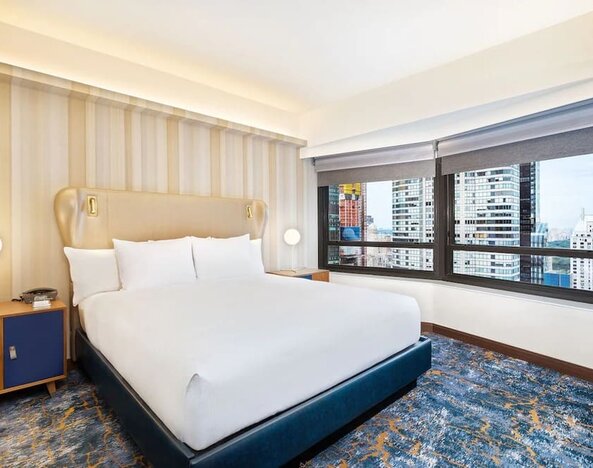 Bright and spacious day use room at New York Hilton Midtown.