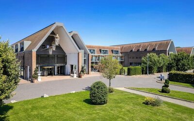 Hotel garden at Hilton London Syon Park.