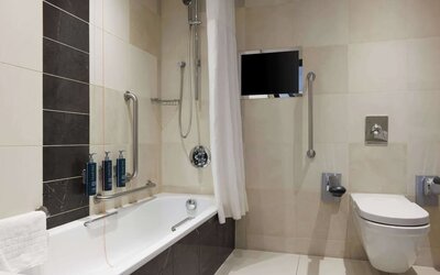 Guest bathroom at Hilton London Syon Park.