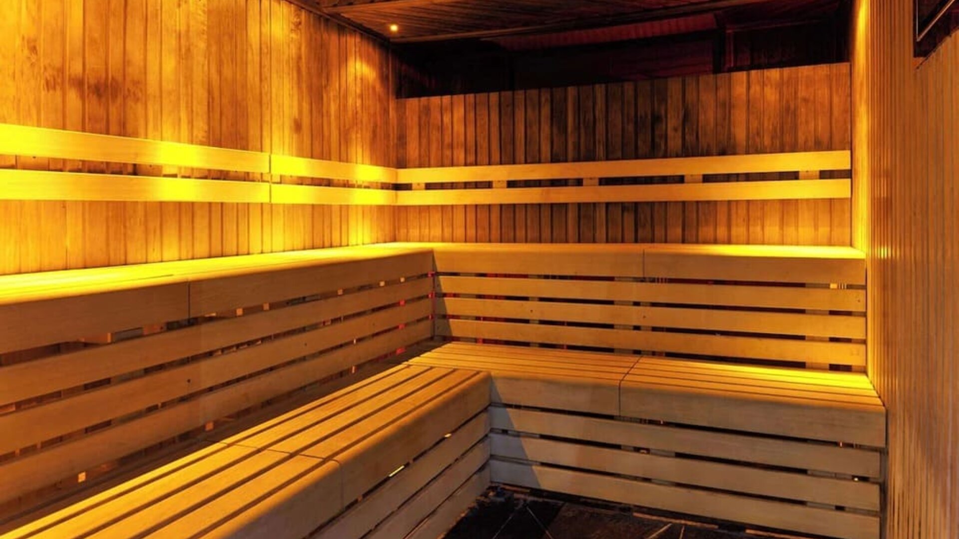 Spa and sauna at Hilton London Syon Park.