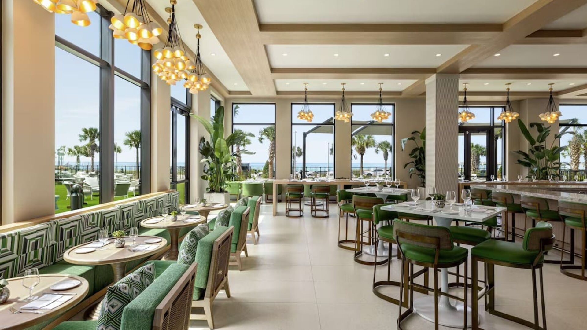 Stylish on-site restaurant at Embassy Suites By Hilton Panama City Beach Resort.