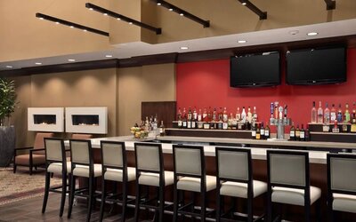 Hotel bar at Embassy Suites By Hilton St. Louis Downtown.