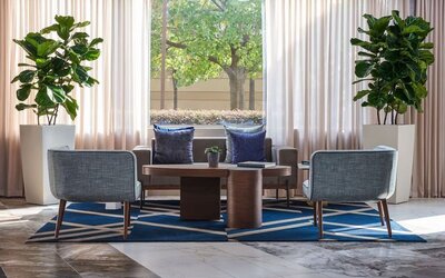 Lobby and coworking lounge at The Chifley Houston, Tapestry Collection By Hilton.