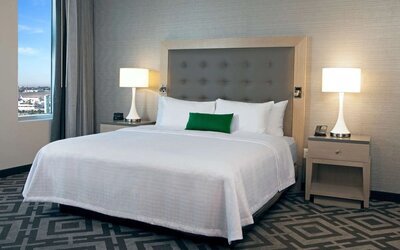 King room at Homewood Suites By Hilton Los Angeles International Airport.