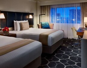 Day use twin room with work desk at Royal Sonesta Houston Galleria.