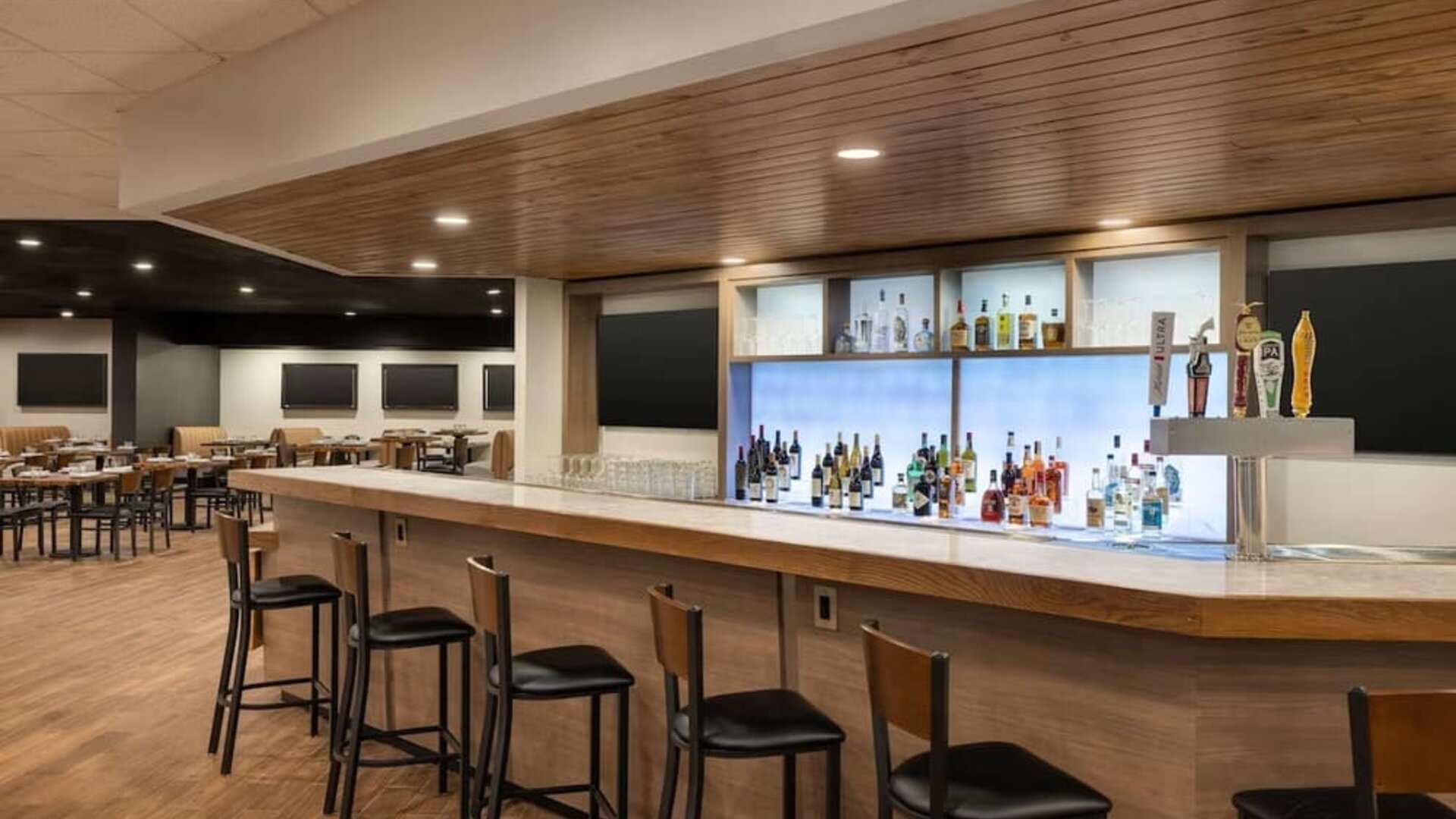 Hotel bar at DoubleTree By Hilton Fort Worth South.